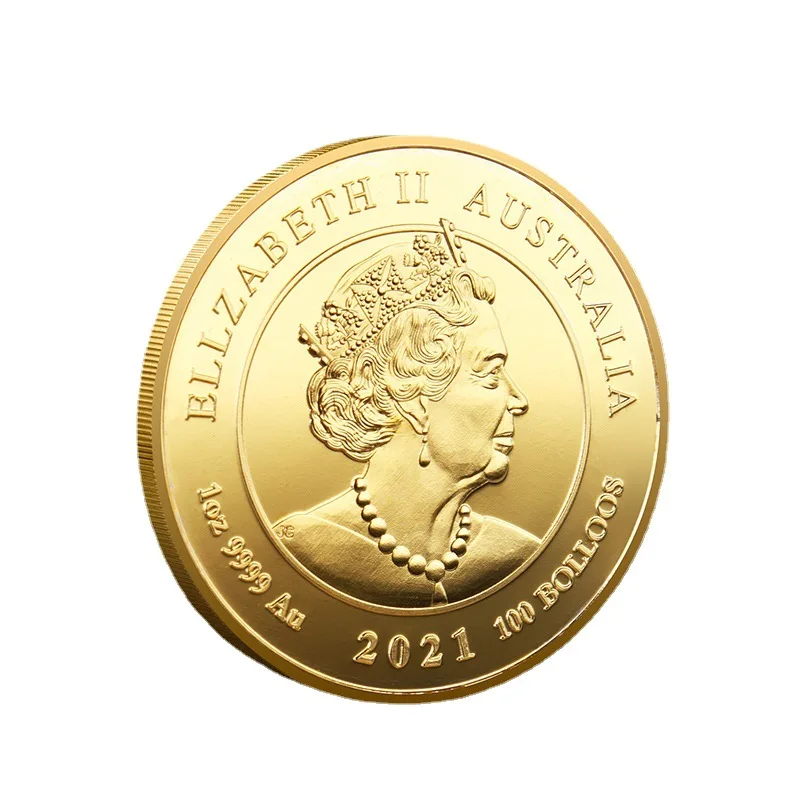 Австралийская позолоченная сувенирная монета 40 мм Aisan счастливые львы памятная |