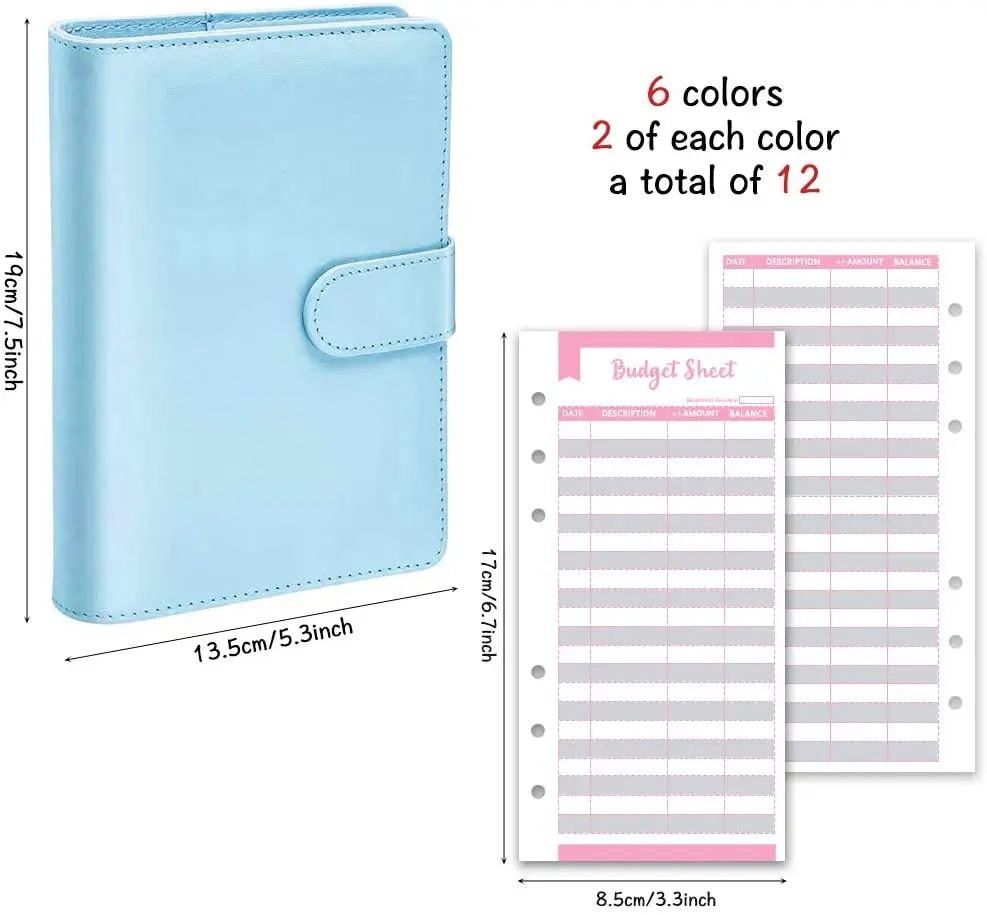 

12 Expense Tracker Budget Sheets I Money Organizer for Cash & Ledger Book Use with Cash Envelopes for Budgeting Cash Wallets