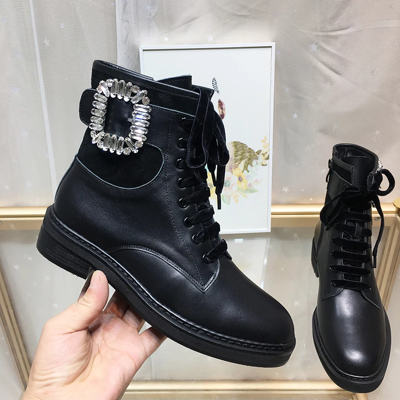 Женские ботинки Botines Mujer коллекция 2019 года женская обувь с перекрестной шнуровкой