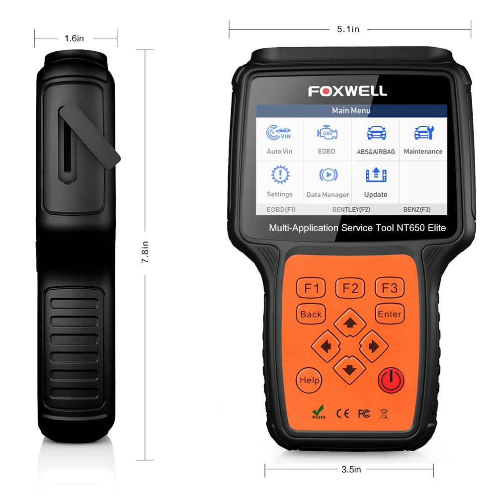 Foxwel NT650 Elite OBD2 читатель кода сканер двигателя ABS, подушка безопасности EPB масла давления воздуха в шинах 13 сброса OBD 2 диагностический инструмент OBD Автомобильный сканер