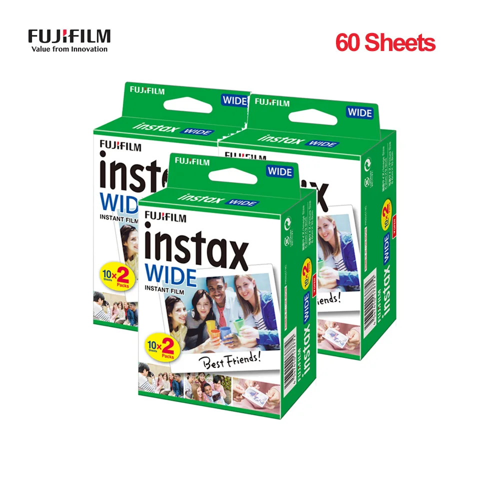 60 Sheets 20-200 листов Fujifilm Instax Wide плёночный широкоугольный фотоаппарат мгновенная пленка фотобумага для Fujifilm Instax WIDE300 пленка для камеры Instax - Цвет: 60 Sheets