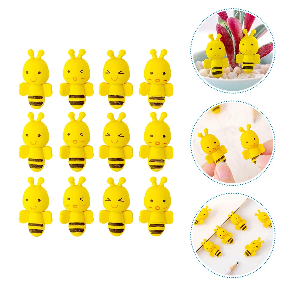 

36Pcs Adorable Kids Cartoon Bee Shape Erasers Funny Children Painting Erasers