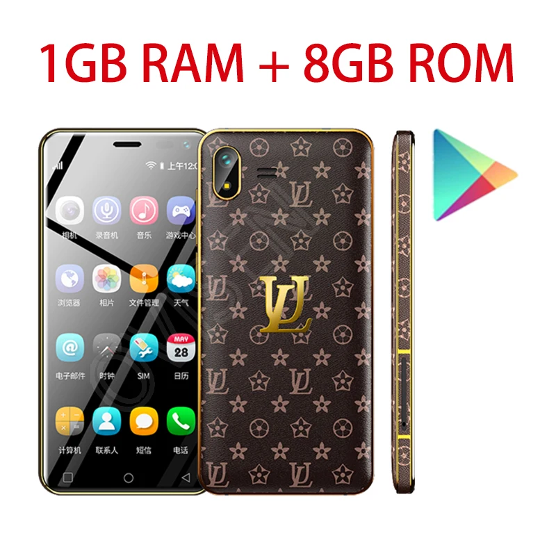 Brown 1GB 8GB Ulcool U2 Карманный 4G-LTE смартфон 3,15 дюймов Android 8,1 MT6739 четырехъядерный Google Play Store мобильный телефон разблокированный мобильный телефон - Цвет: Brown 1GB 8GB