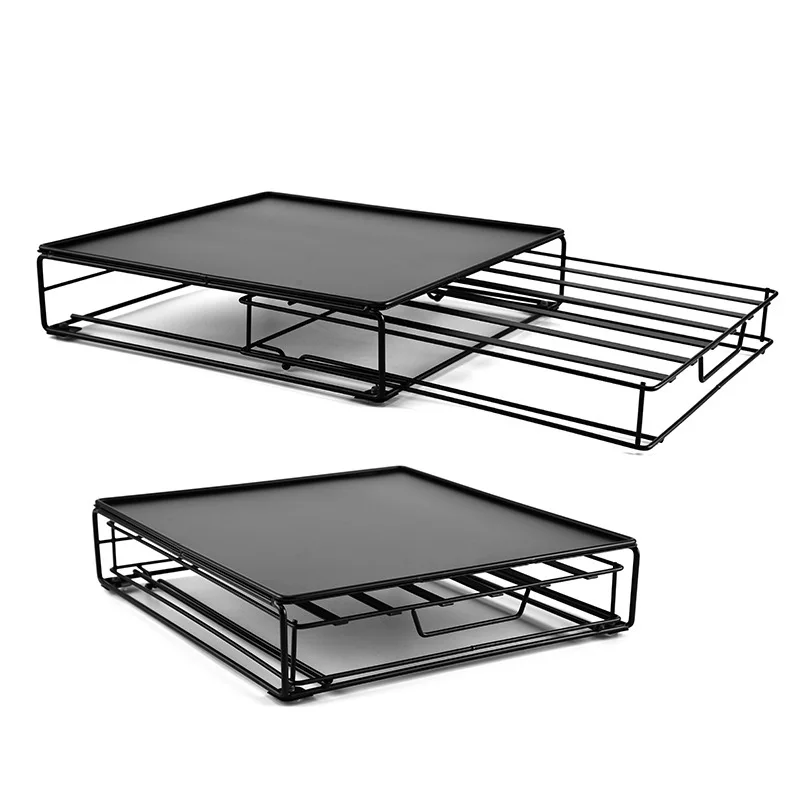 

New Metal Coffee Pods Holder For Dolce Gusto Capsule Display Capsule Rack Stainless Steel Drawer Storage Box Storage Shelves