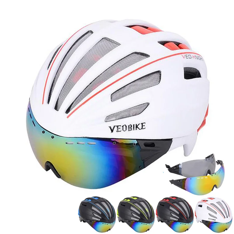 Велосипедный шлем с очками для мужчин и женщин ультралегкий защитный 57 62 см