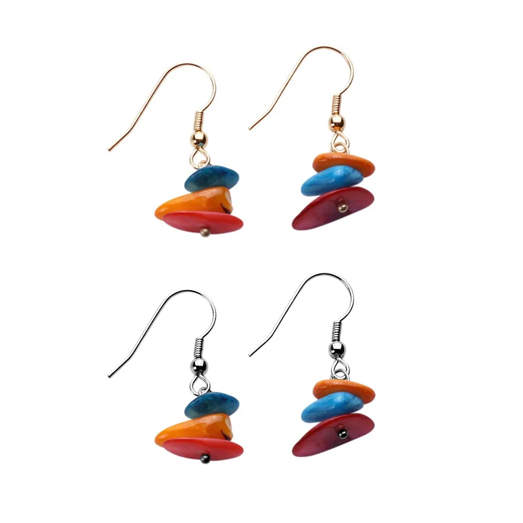 Натуральные серьги-капли из ракушки милые красочные богемные звезды морская