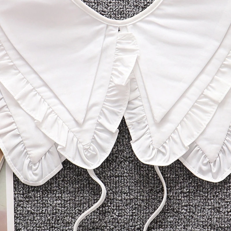 

634C Fake Collar Women Detachable Collars for Girls False Collar Lolita Lapel Half Shirt Shawl Wrap Decoration