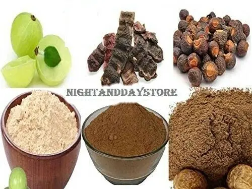 Сухая травяная пудра для выпадения волос Amla Shikakai & Reetha (Aritha/ Soapnut) | Красота и
