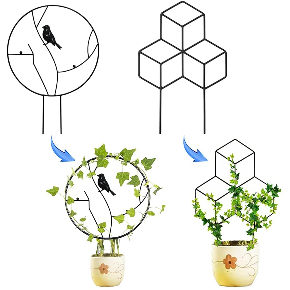 

2 Pcs Garden Metal Trellis, Climbing Plant Support Trellis, Used for Indoor and Outdoor Small and Medium-Sized Potted Plants