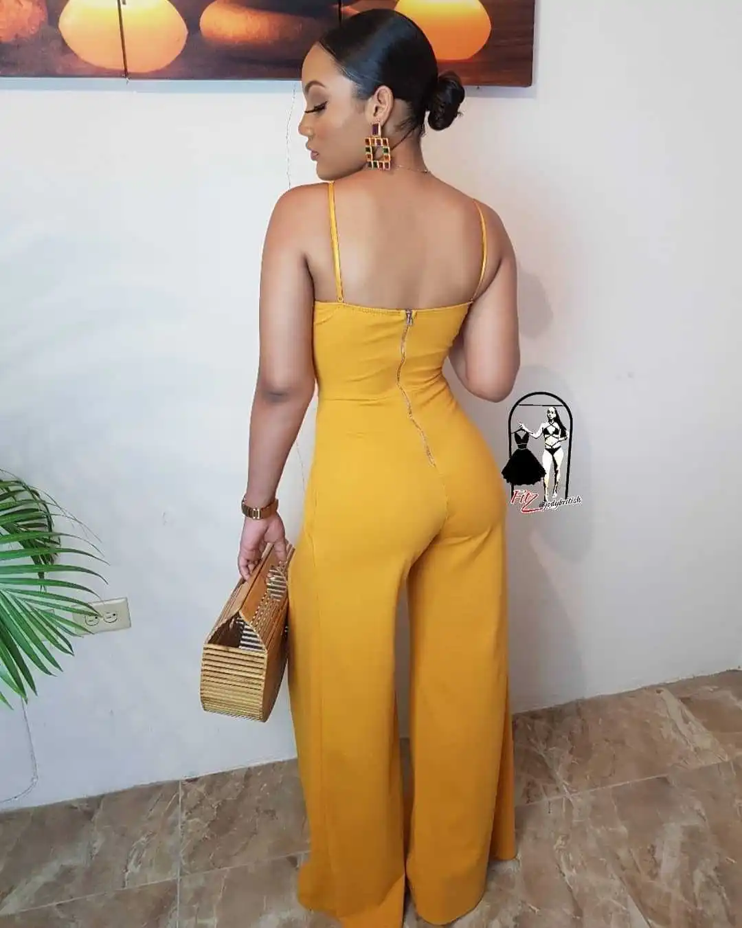 

Sexy Women Jumpsuit Fashion Wide Leg Pants High Split Summer Fashion Vacation Backless Overalls Spaghetti Stripe Holiday Clothes