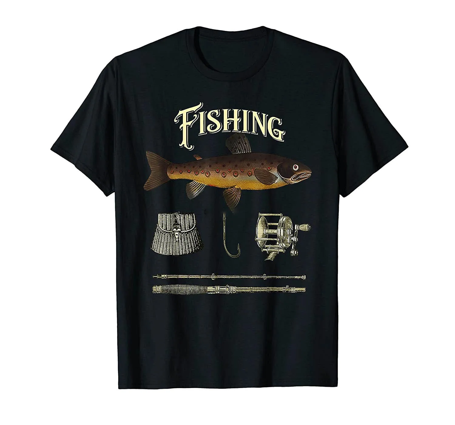

Outdoor Sportsman Fishing Fish Pole Reel T-Shirt Men Cotton Tshirt Tees Tops Anime Harajuku Streetwear