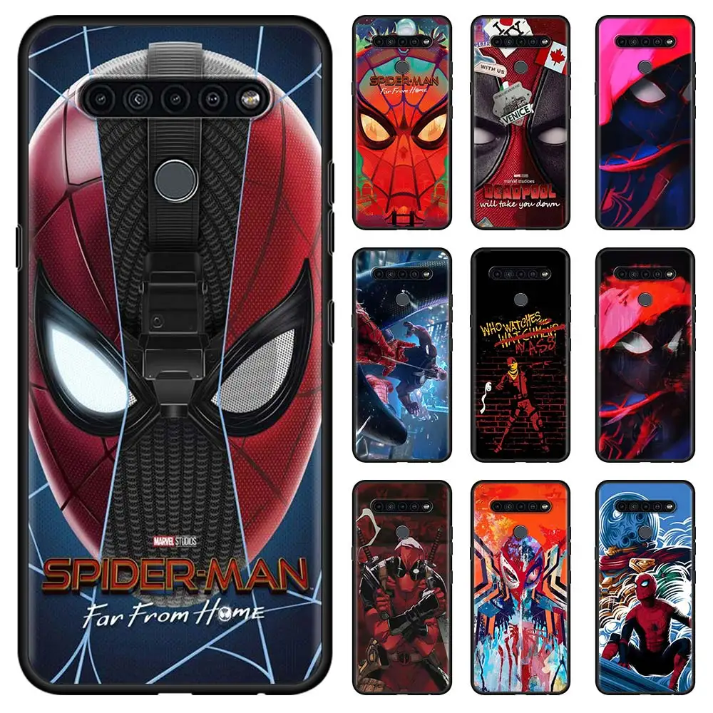 

Silicone Cell Phone Case For LG K41s K61 G6 K50 K50s G7 K40s K42 G8 K40 K71 K52 Q92 Black Soft Cover Marvel Deadpool Spiderman