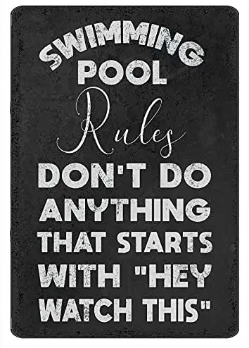 

Metal Signs Pool Rules Melat Tin Sign Vintage Pool Patio Wall Decoration Outdoor Swimming Pool Sign 8x12 or 12x16 Inches