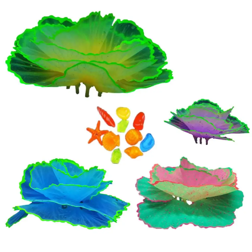 Светящиеся Аквариум Украшение Моделирование свечение завод Декор водяные