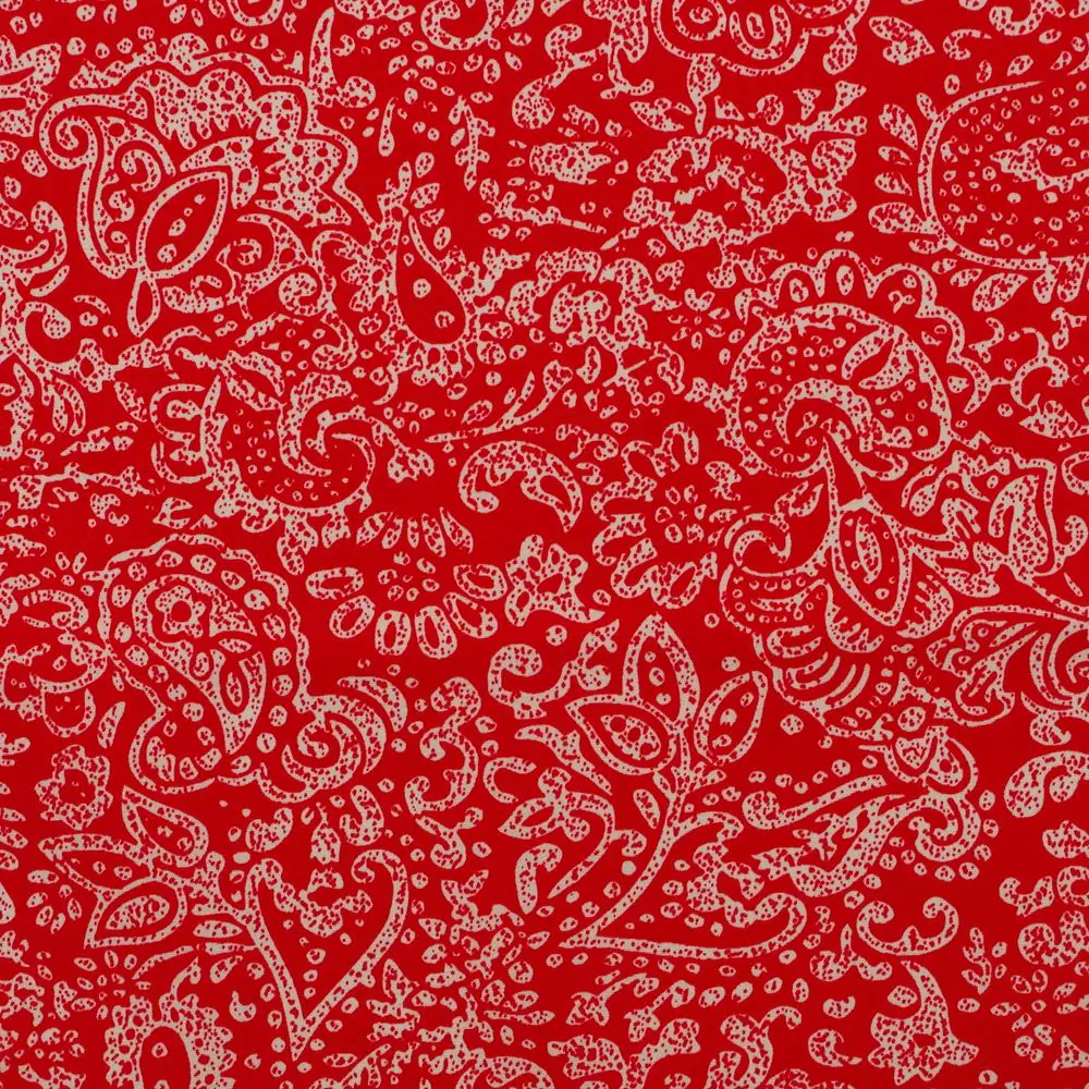 Хлопковая Поплиновая ткань с принтом цветы большим кругом (оранжевый цвет)