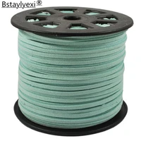 40 colors100yardsroll 27mmx1 5mmfaux suede cord ropethreadwire for bracelet diy jewelry findings components cord accessories