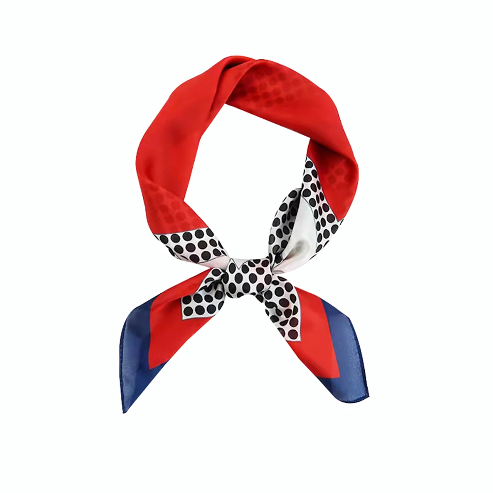 

2021 AutumnLuxury Brand 100% Silk Scarf Square Women Shawls Wraps Fashion Office Small Hair Neck Hijabs Foulard Scarves 53*53cm