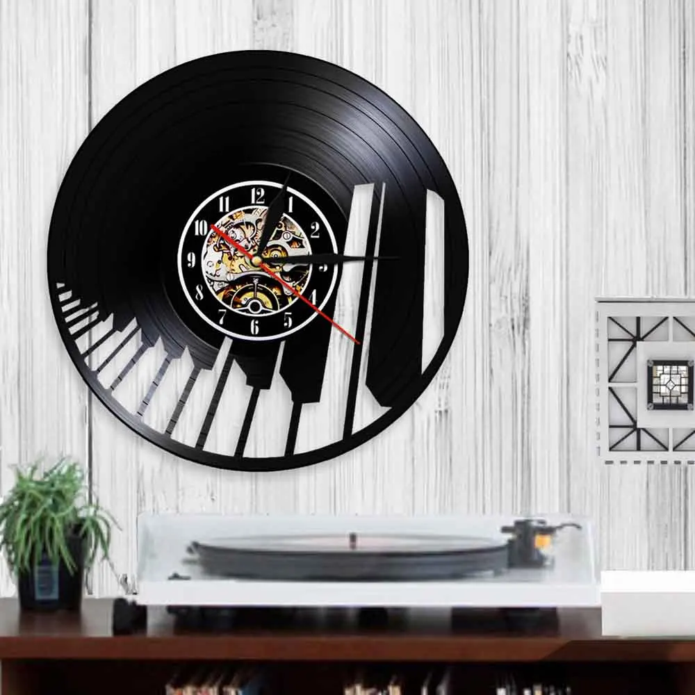 Музыкальный инструмент виниловые настенные часы современный дизайн пианино