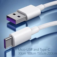 5a 1m usb type c cable micro usb cable fast charging mobile phone android charger type c data cord for huawei p40 mate 30 xiaomi