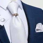 Мужской классический галстук 8 см, Шелковый жаккардовый тканый белый однотонный галстук для делового образа, свадьбы, аксессуары для жениха