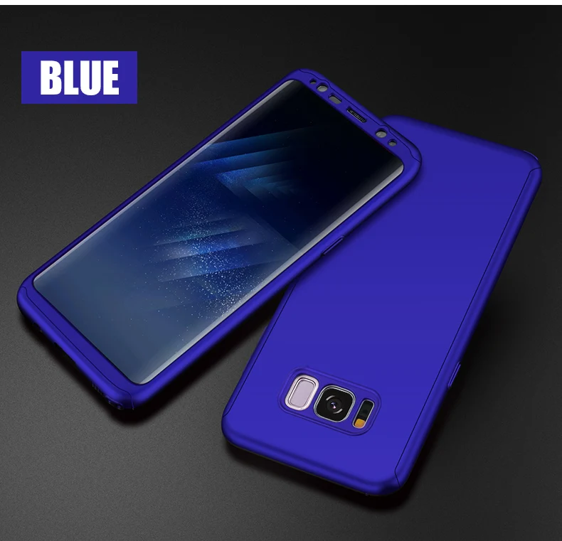 Blue Полное покрытие Экран Пленка чехол для samsung J4 Plus J6 M10 M20 простой ПК 360 чехол для Galaxy J7 J3 Pro J5 J2 Prime - Цвет: Blue
