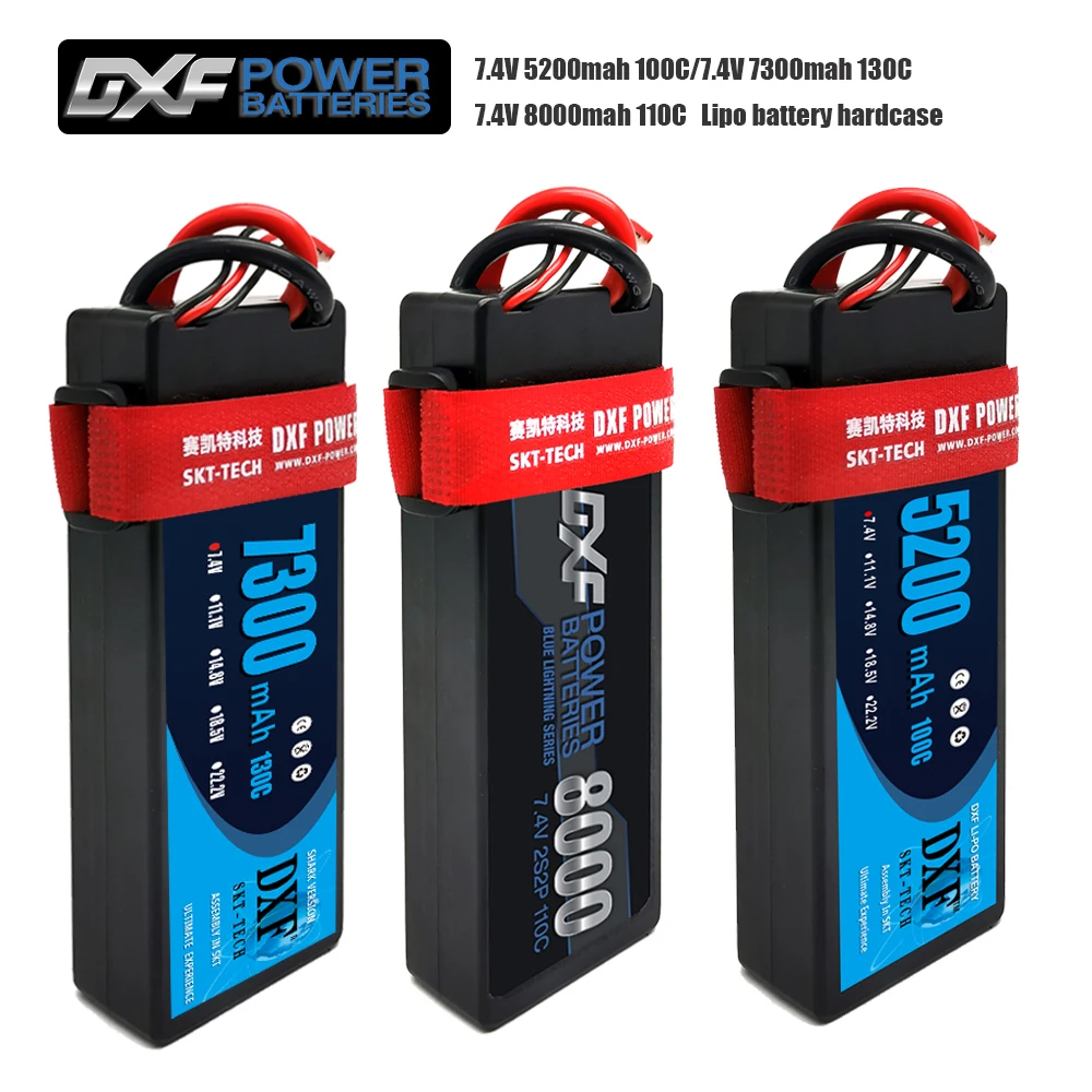 DXF 2S 7 4 В 8000 мАч 110C/7300 130/5200 100CCLipo батарея RC детали удобные для TRXX 1/10 беспилотный