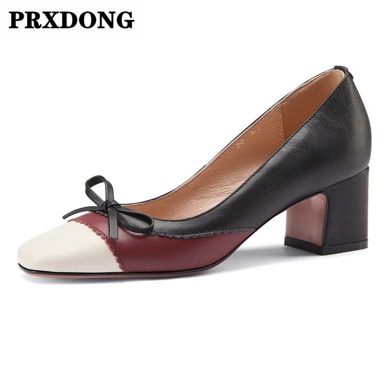 

Элегантный 2021 новые весенние осенние туфли-лодочки обувь для женщин квадратный носок высокие ботинки на каблуках Женские Женское Платье Ра...