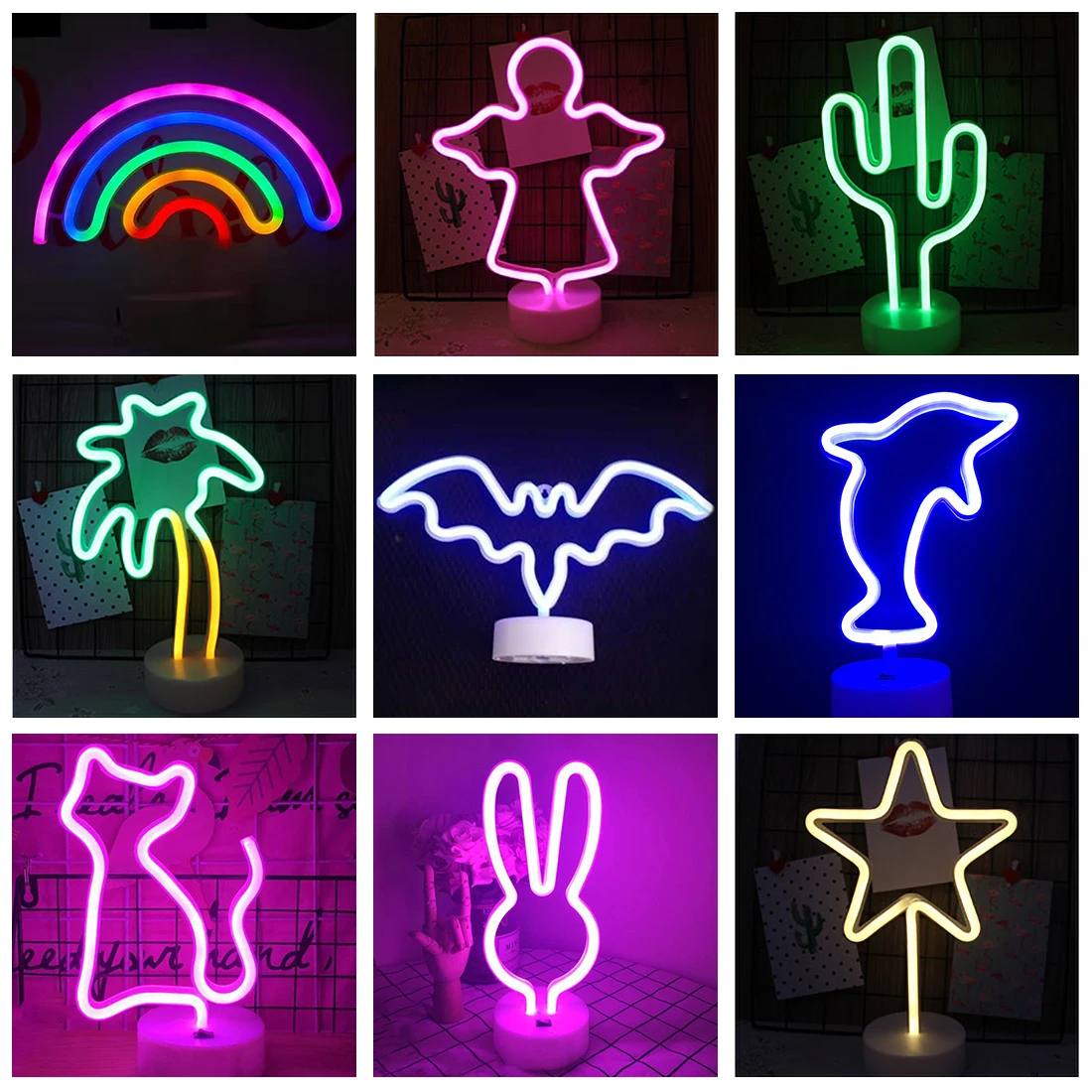 

LED Neon Night Light Sign Wall Art Sign Night Lamp Xmas Birthday Gift Wedding Party Wall Hanging Neon Lamp Home Decor