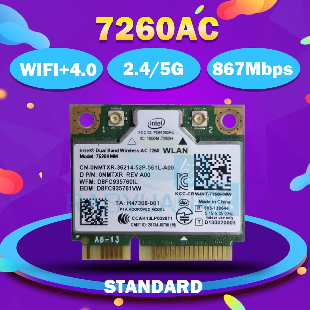 Для оптовой продажи Двухдиапазонная Беспроводная-AC7260 7260HMW 7260HMWAC 7260AC 867 Мбит/с + BT4.0
