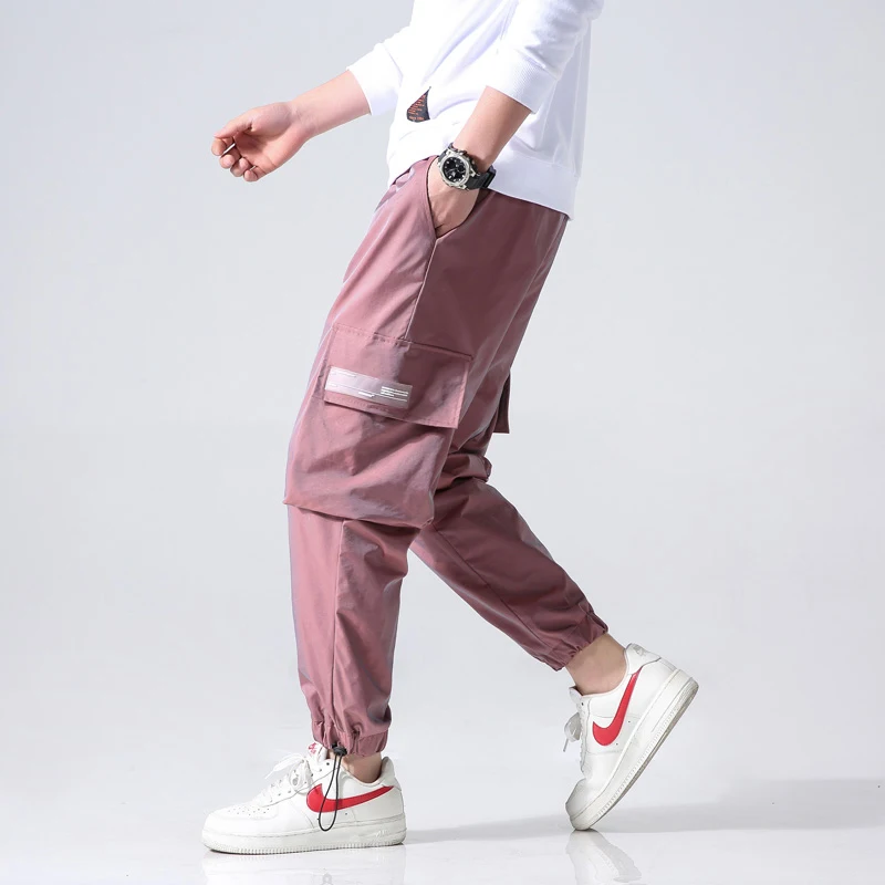 Мужские брюки-карго Techwear градиентные яркие штаны-шаровары в стиле панк джоггеры