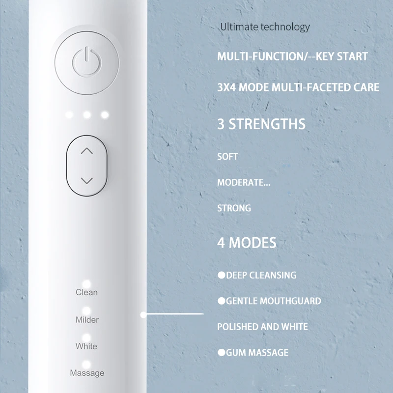 

Adult Electric Toothbrush Acoustic Charging Soft Hair Full Automatic Usb Toothbrush Student Home Intelligent Toothbrush