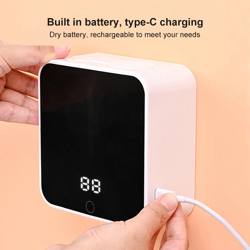 

Automatic Liquid Soap Dispenser Dispenser For Kitchen Wall Mounted USB Rechargeable LED Digital Display Bathroom Dispensers Set
