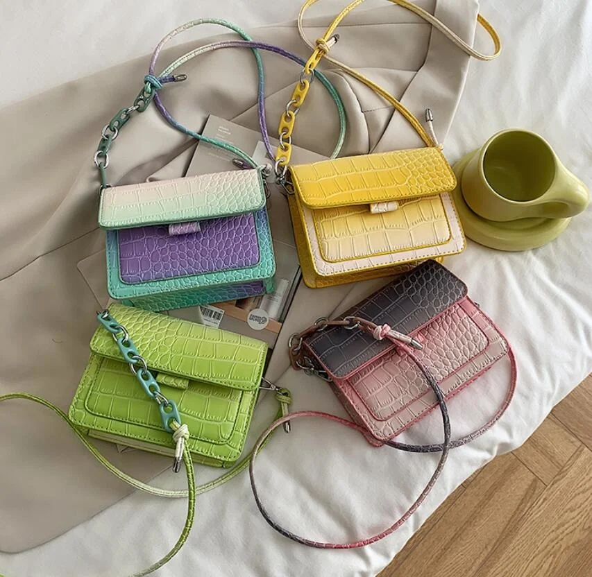 Квадратная сумка через плечо с узором под камень новинка 2021 Высококачественная