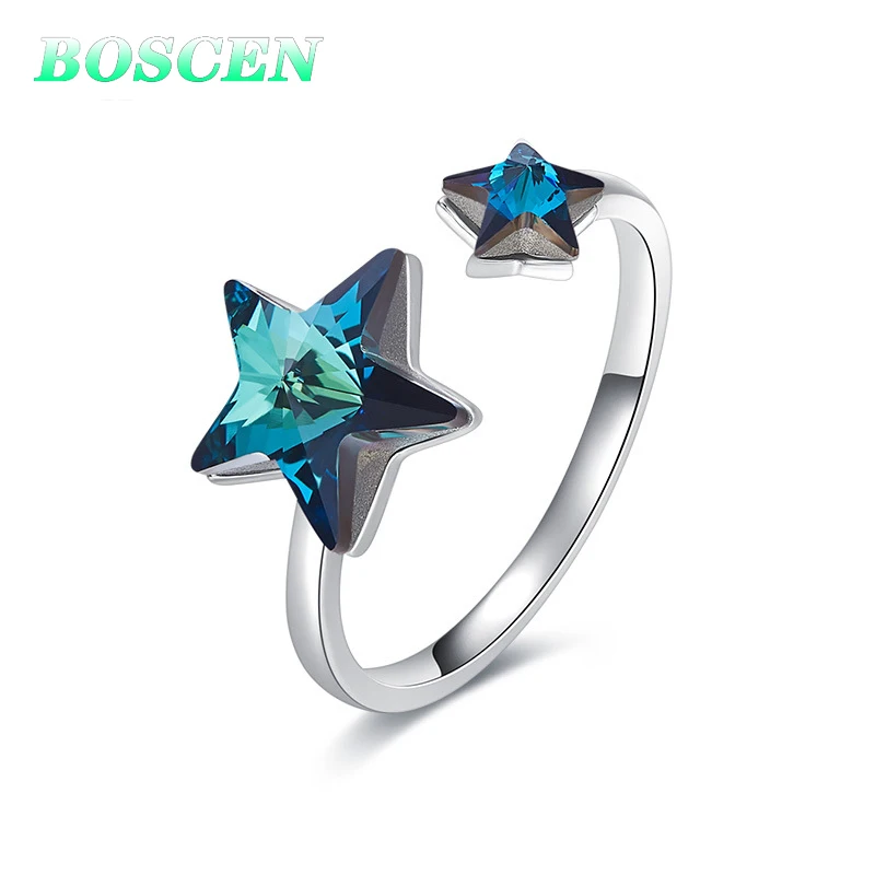 BOSCEN украшенное австрийским кристаллом кольцо для женщин подарок на день