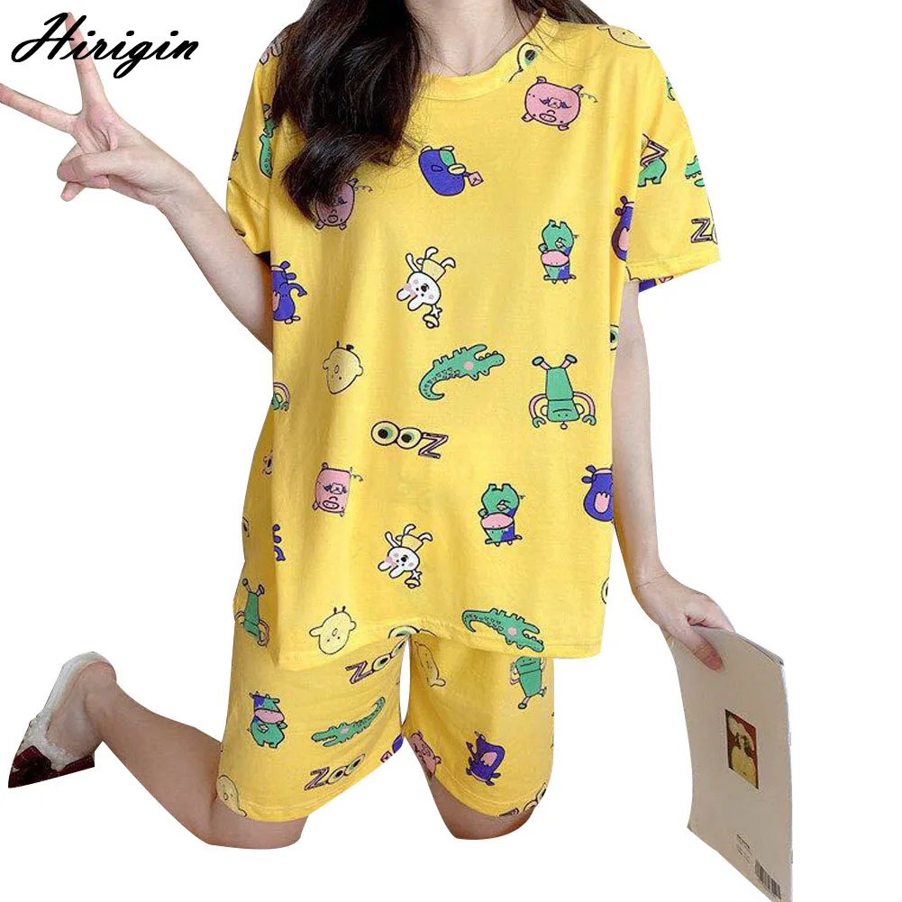Женская пижама с рисунком крокодила для девочек Повседневная одежда короткими