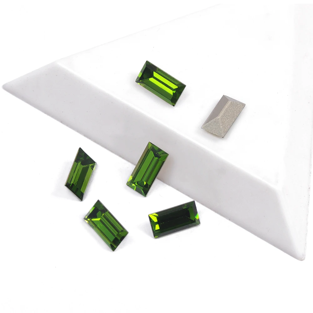 Оливковый цвет Цвет с украшением в виде кристаллов со стразами форме багета