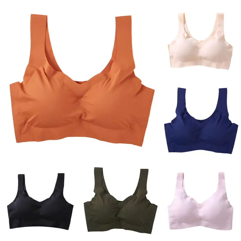 

Women Ladies Seamless Sports Style Bras Crop Top Vest Comfort Soft Shapewear Bra