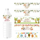 24 шт. вечерние декоративная бутылка в джунглях, с днем рождения, водонепроницаемая наклейка на бутылку воды с радугой, вечерние наклейки для детского душа kw31