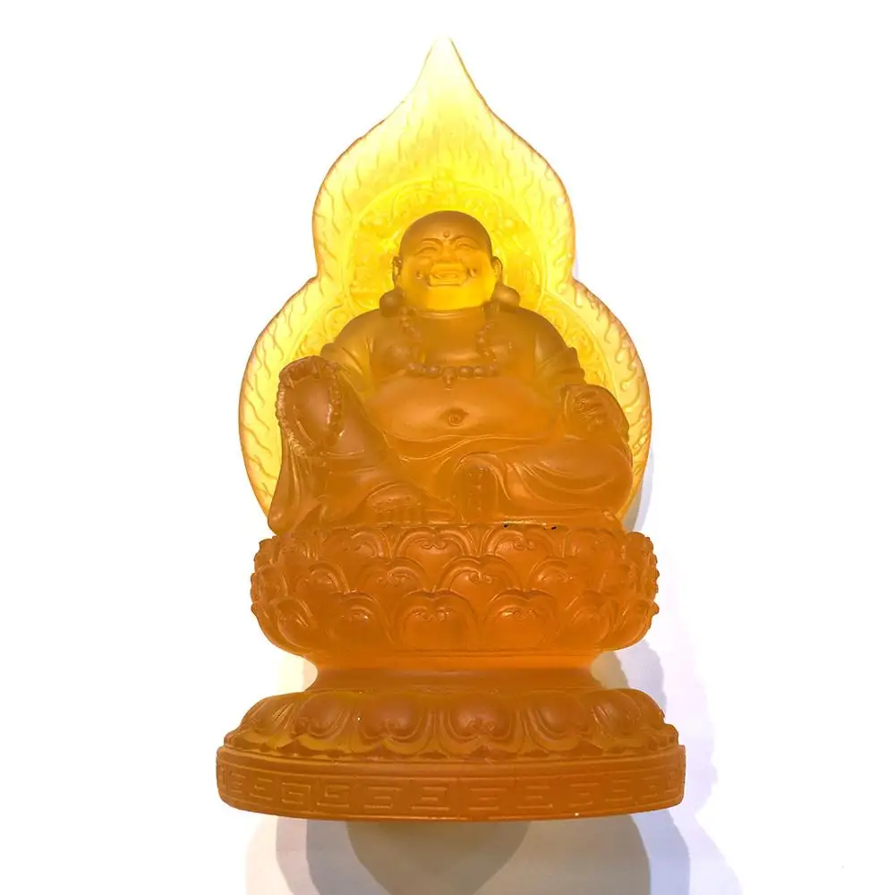 

Beeswax resin maitreya sitting room home worship laughing Buddha furnishing pieces of wealth to ensure peace