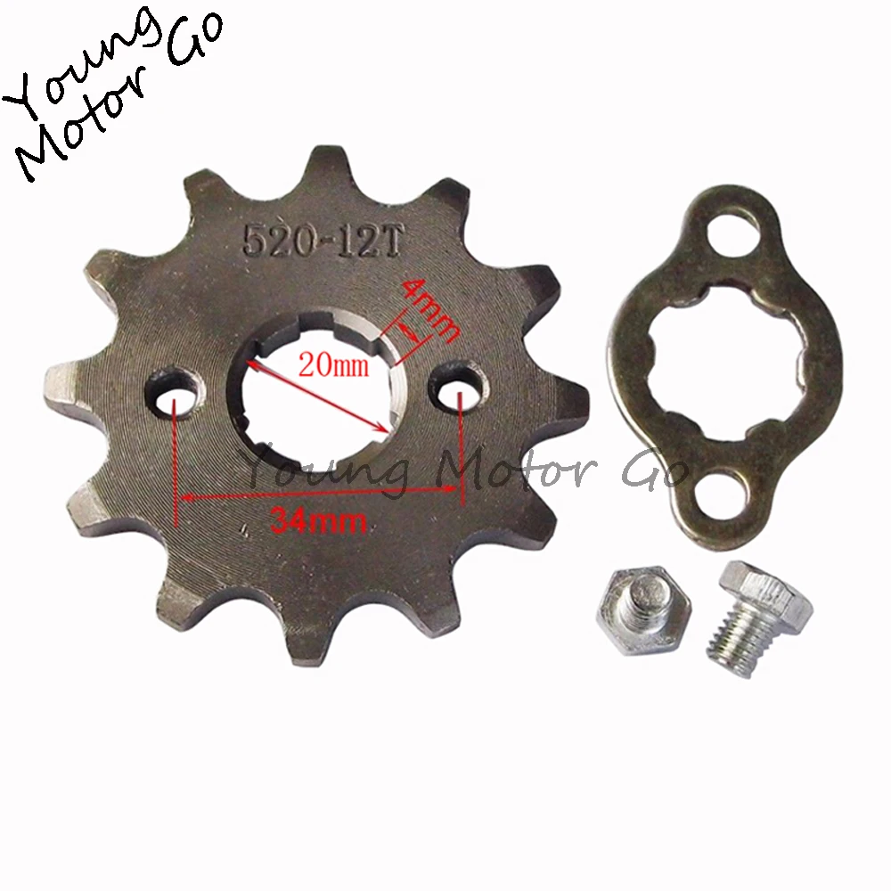 520 20mm 10 11 12 13 14 15 16 17 18 19 20 T Front Engine Sprocket For Honda Lifan ZongShen YCF ATV Quad Dirt Pit bike Buggy