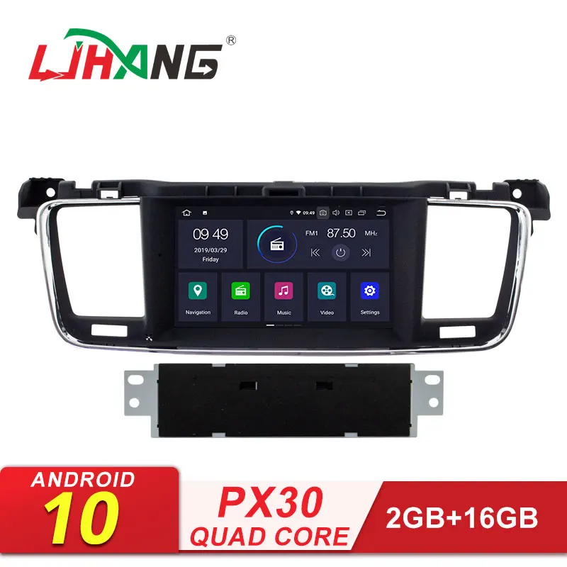 LJHANG автомобильный мультимедийный плеер Android 10 для PEUGEOT 508 2011-2017 GPS навигация WIFI 1 Din