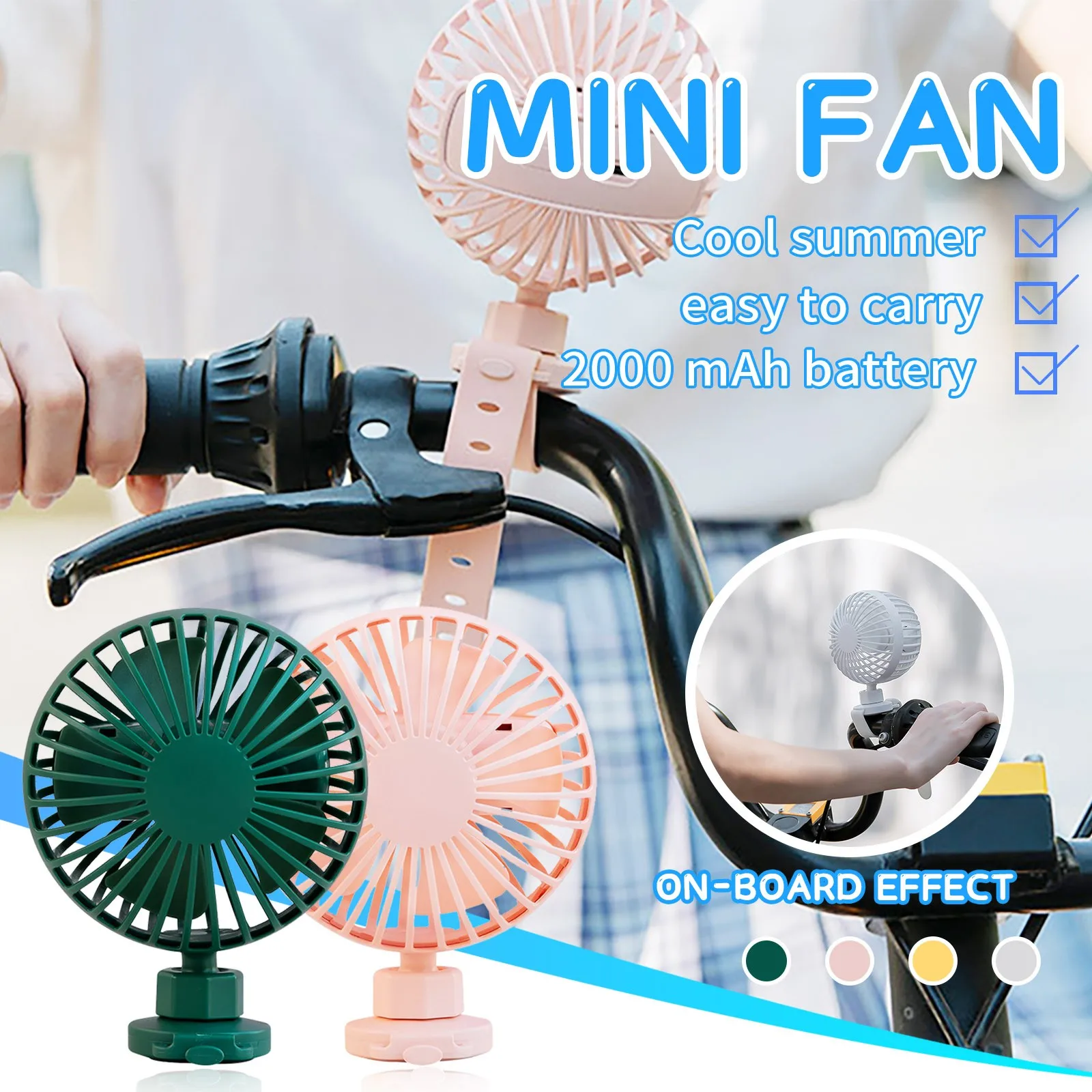 

USB Rechargeable Clip Desktop/table Fan Summer Hot Sale Mini Fan Portable Aromatherapy Fan Baby Carriage Bedside Clip Fan #4