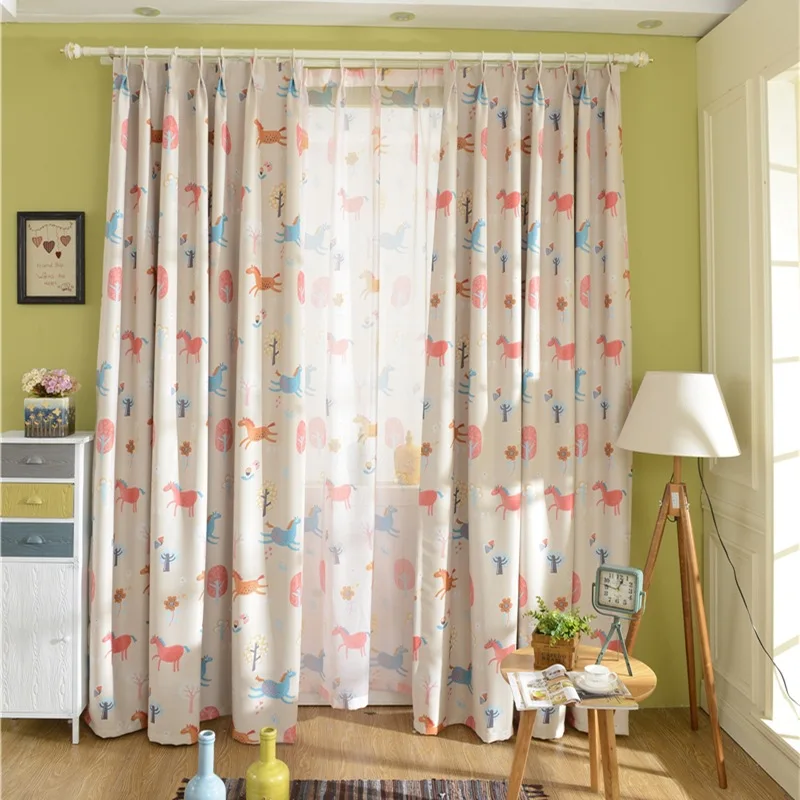 Корейская мультяшная пони двухсторонняя печать полностью затемняющие занавески