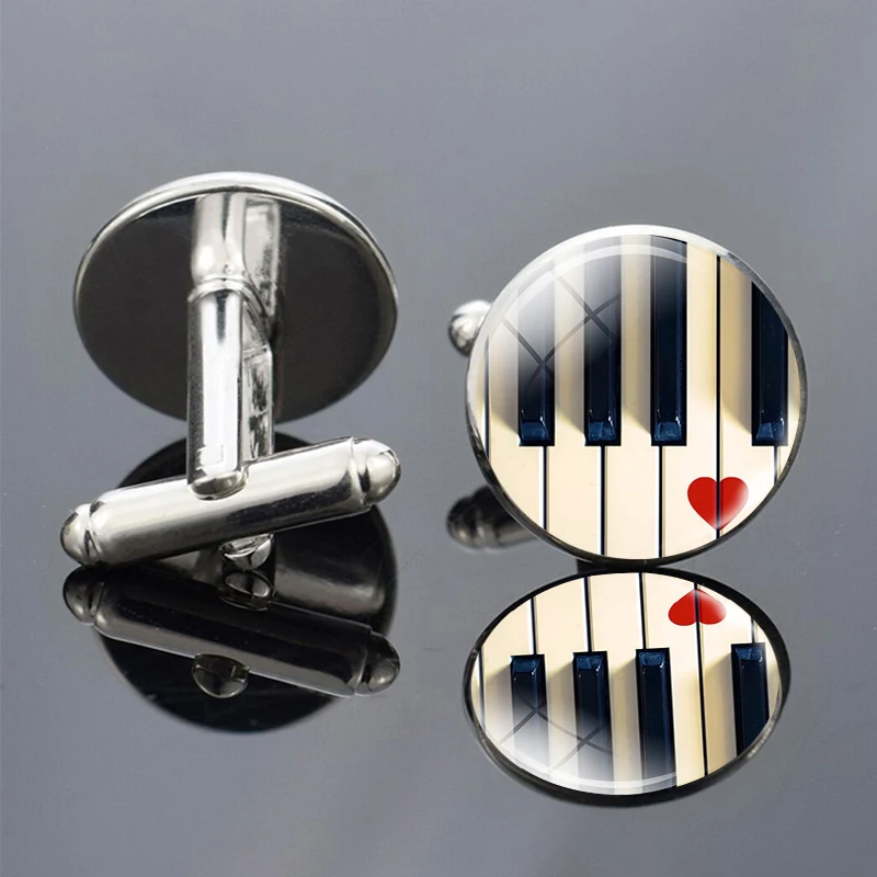 Музыкальные мужские запонки для фортепиано флейта скрипка гитара музыкальный
