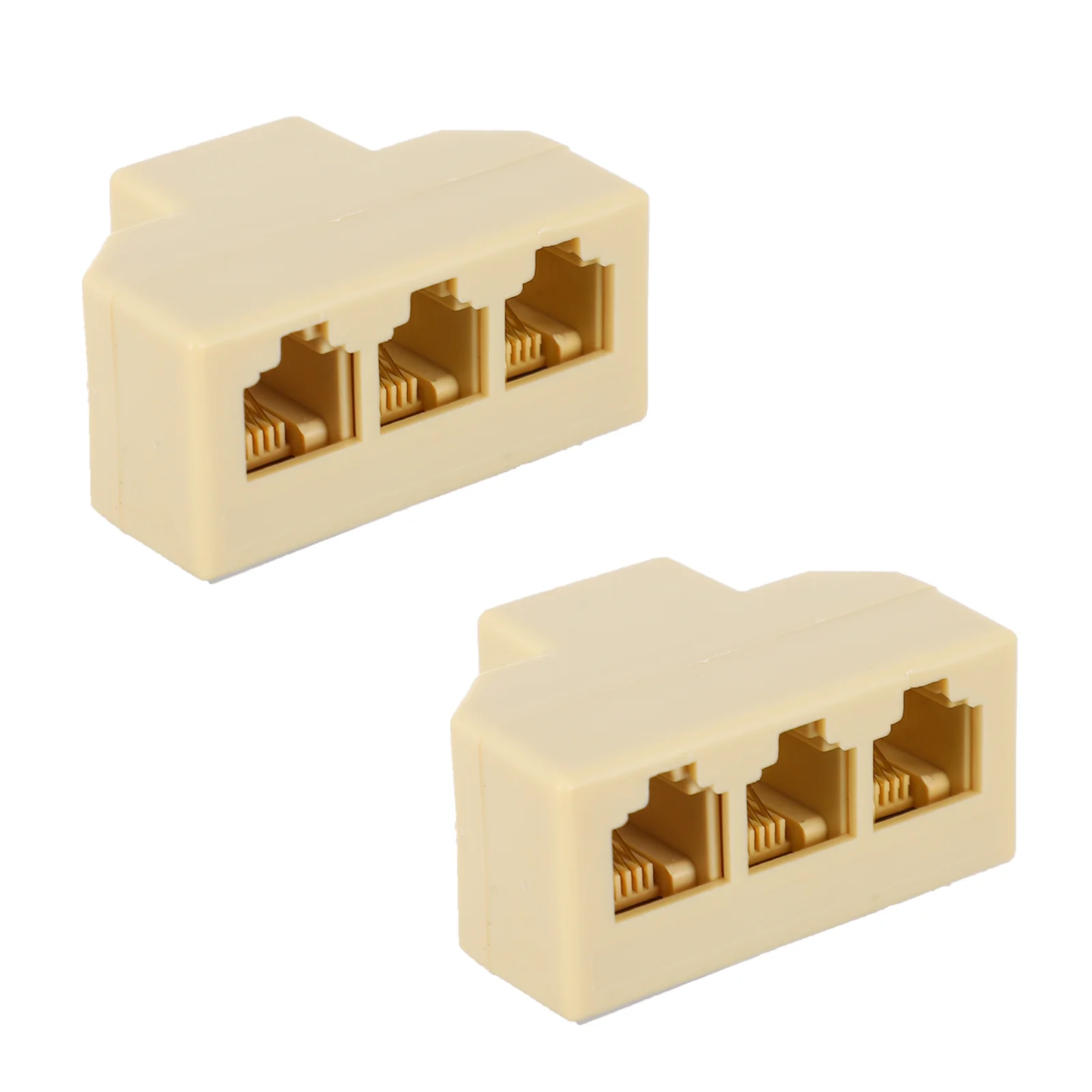 

2 PCS RJ11 Connector Splitter 3 Ways Phone Line Splitter for Landline Telephone