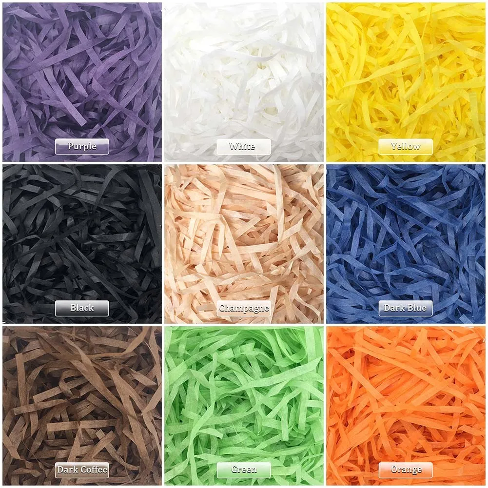 

Coloured Shredded Kraft Paper Hamper Filling Gift Box Packaging Tissue Fill For Packing Business Gifts Candles Glass Hampers New