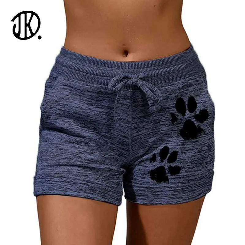 

Женские спортивные шорты с принтом «Собачья лапа», эластичные брюки для фитнеса, верхняя одежда для фитнеса, шорты для йоги, лето 2021