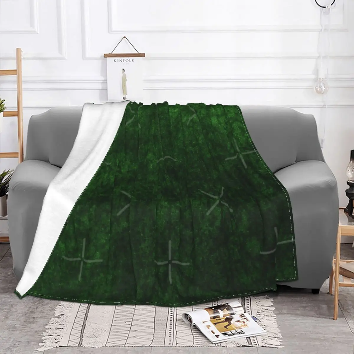

Emerald Green Grass Velvet Texture Blanket Bedspread Bed Plaid Rug Towel Beach Towel Blanket Bedding And Covers