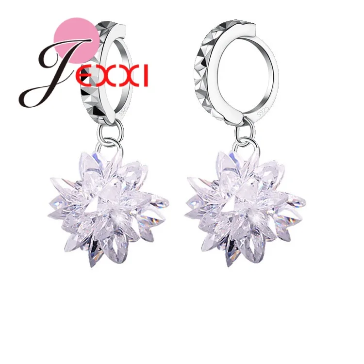 Высококачественные женские серьги подвески великолепные яркий серебряный