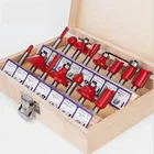 Набор фрез по дереву, с прямым хвостовиком 14 дюйма, 15 шт.